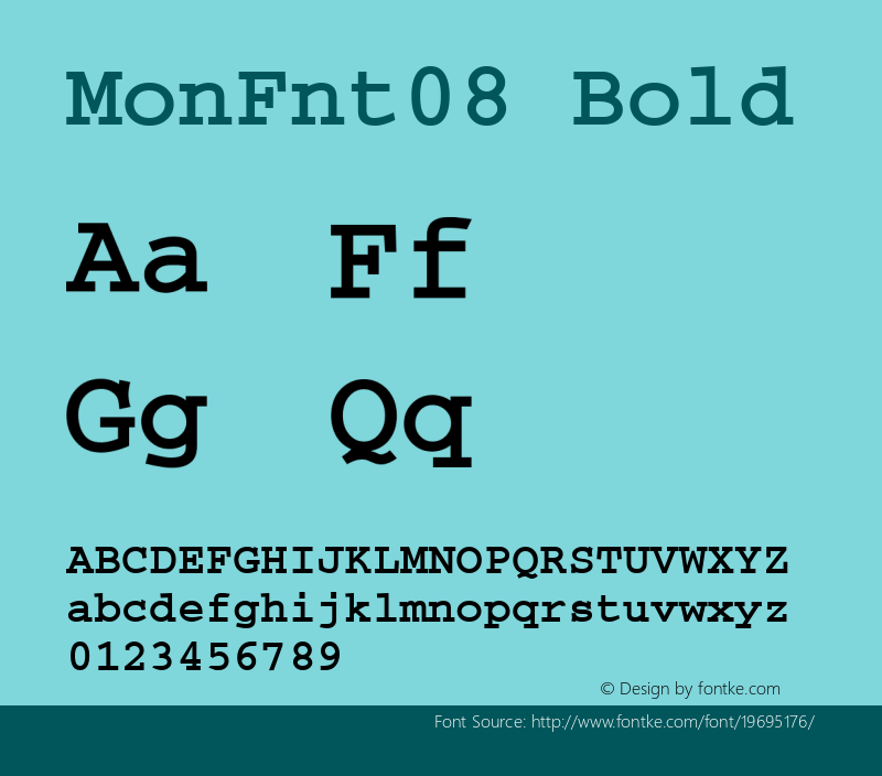 MonFnt08 Bold Version 1.0 Font Sample
