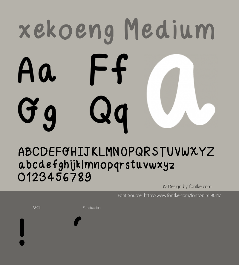 xekoeng Version 001.000 Font Sample