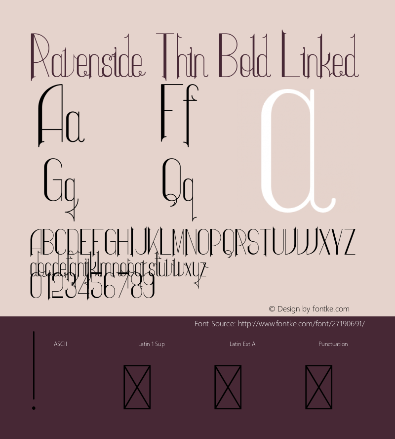 Ravenside-ThinBoldLinked Version 1.002;Fontself Maker 3.0.0-3 Font Sample