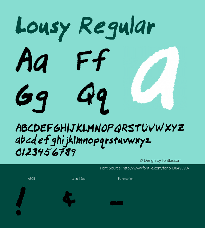 Lousy Regular 1.2 Font Sample