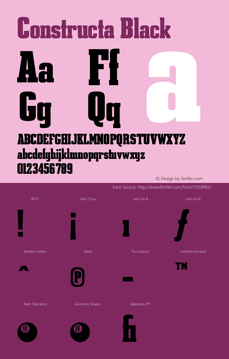 Constructa Black Version 001.000 Font Sample