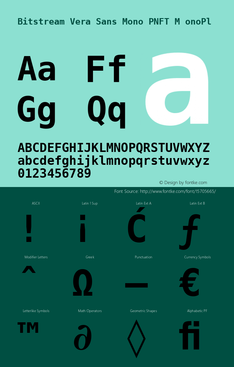 Bitstream Vera Sans Mono PNFT M onoPl Release 1.10 Font Sample