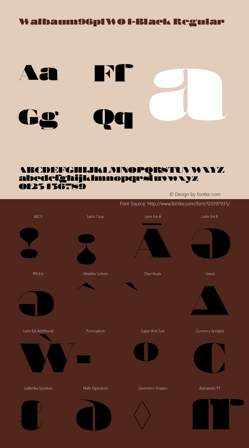 Walbaum 96pt W04 Black Version 1.00 Font Sample