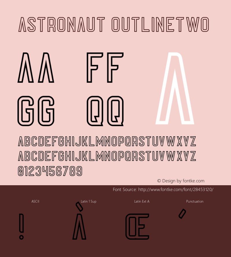 Astronaut OutlineTwo Version 1.002;Fontself Maker 3.0.0-3;YWFTv17 Font Sample