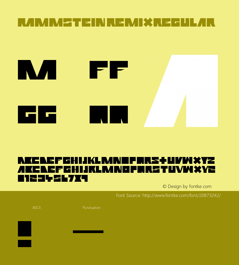 Rammstein Remix 1.0 Thu Jan 21 10:43:58 1999 Font Sample