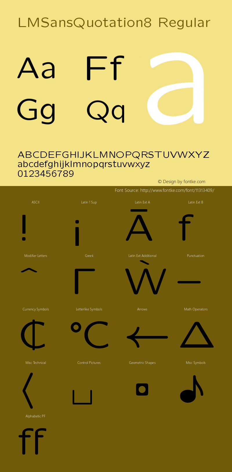 LMSansQuotation8 Regular Version 0.92 Font Sample