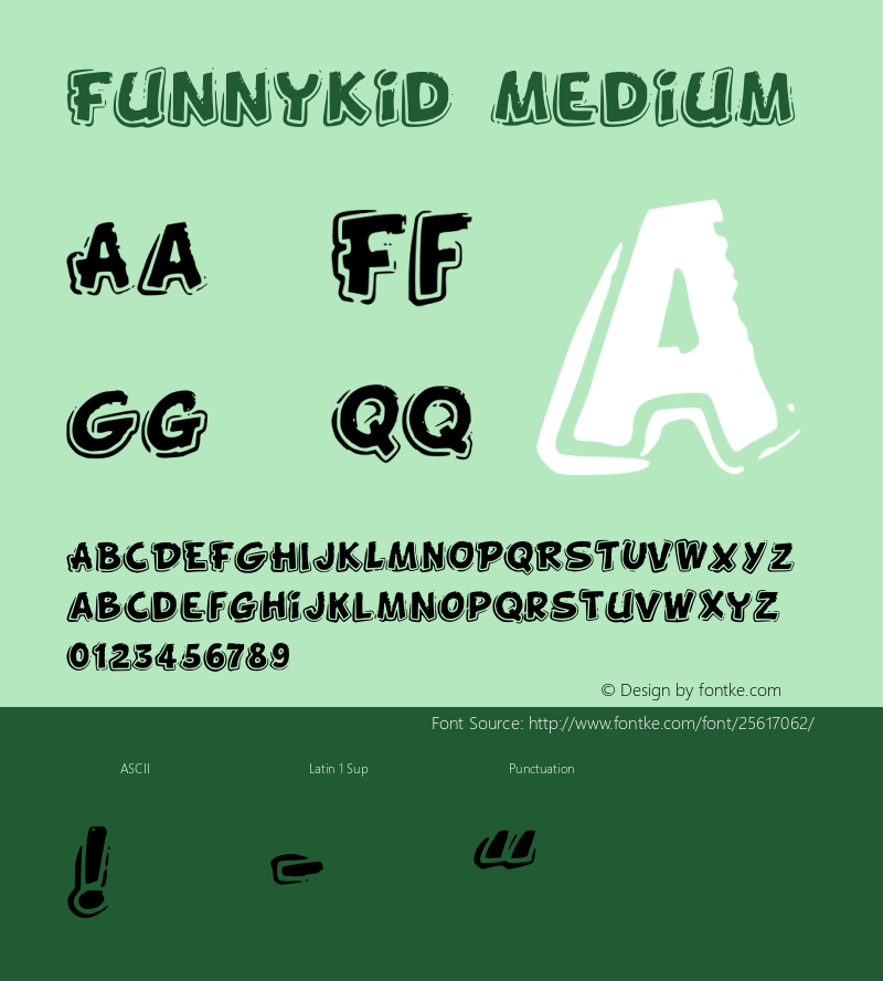 FunnyKid Version 001.000 Font Sample