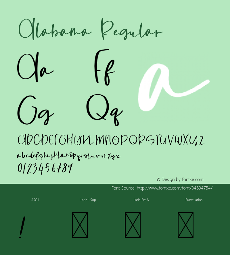 Alabama Version 1.003;Fontself Maker 3.5.1 Font Sample