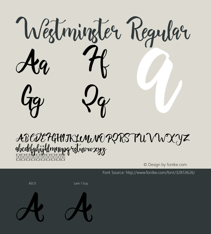 Westminster Version 1.002;Fontself Maker 3.1.1 Font Sample