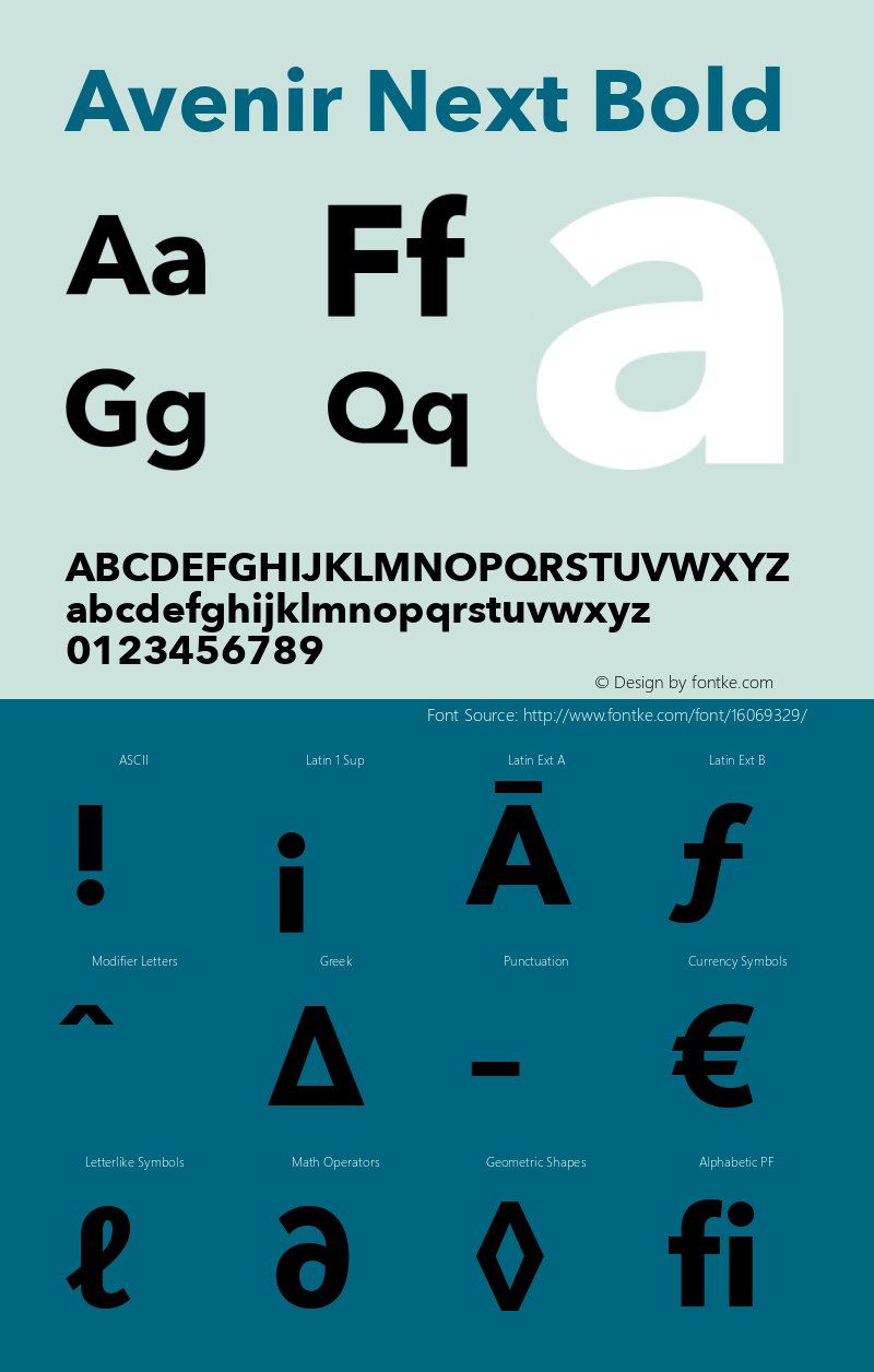 Avenir Next Bold 8.0d2e1 Font Sample