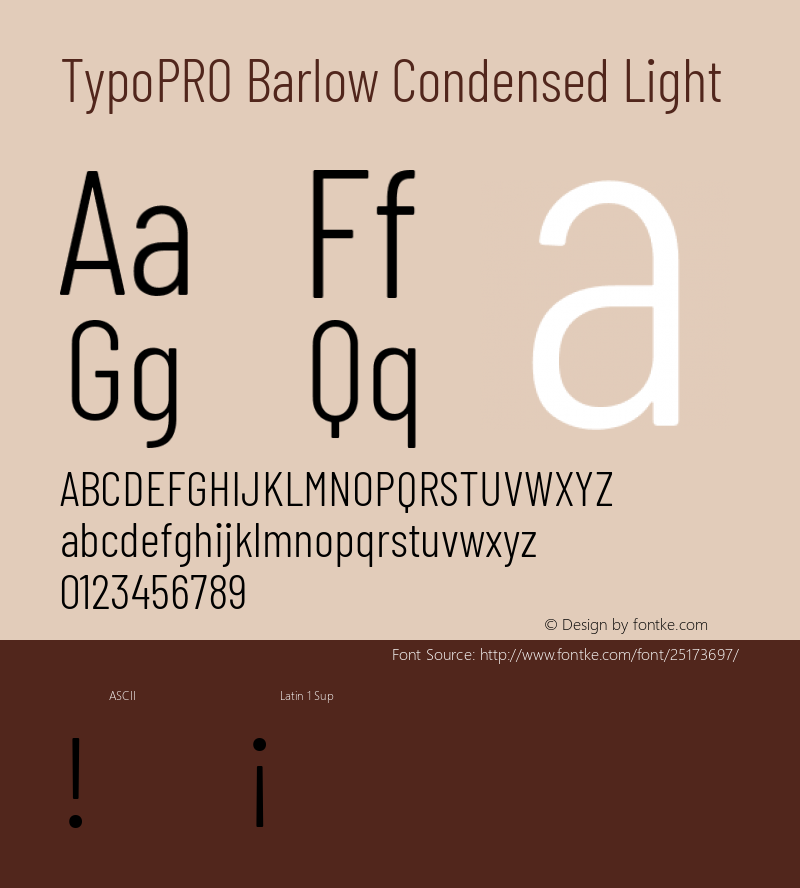 TypoPRO Barlow Condensed Light Version 1.301 Font Sample