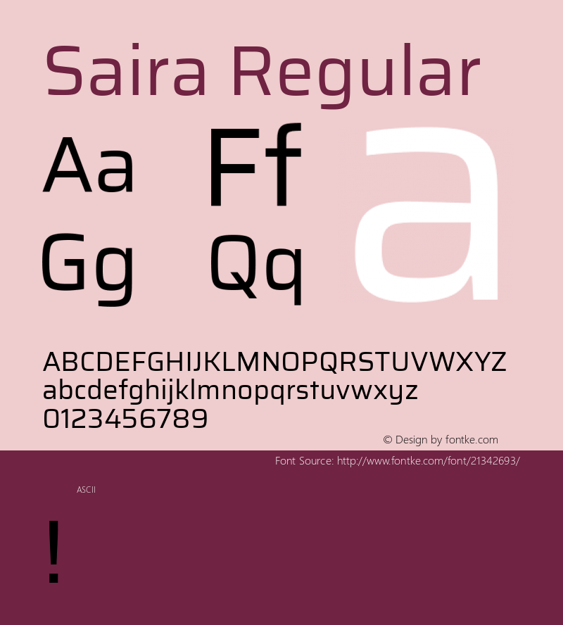 Saira Version 1.0 Font Sample