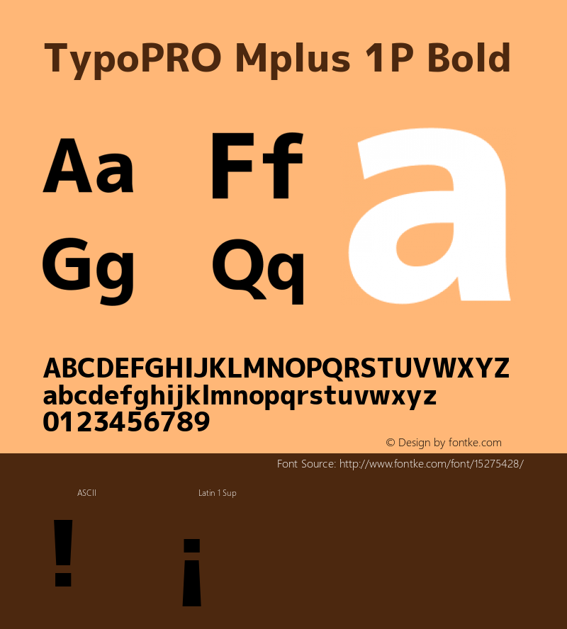 TypoPRO Mplus 1P Bold Version 1.059 Font Sample