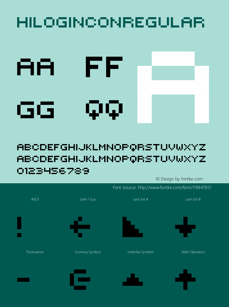 HILOGINCON Regular Macromedia Fontographer 4.1.5 06.07.2000 Font Sample