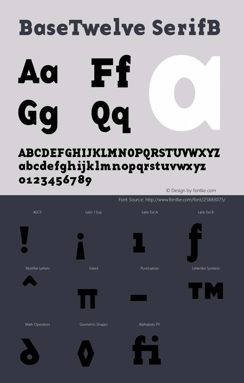 BaseTwelveSerifB Version 001.000 Font Sample