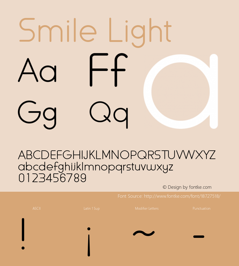 Smile Light Version 1.00 October 13, 2016, initial release Font Sample