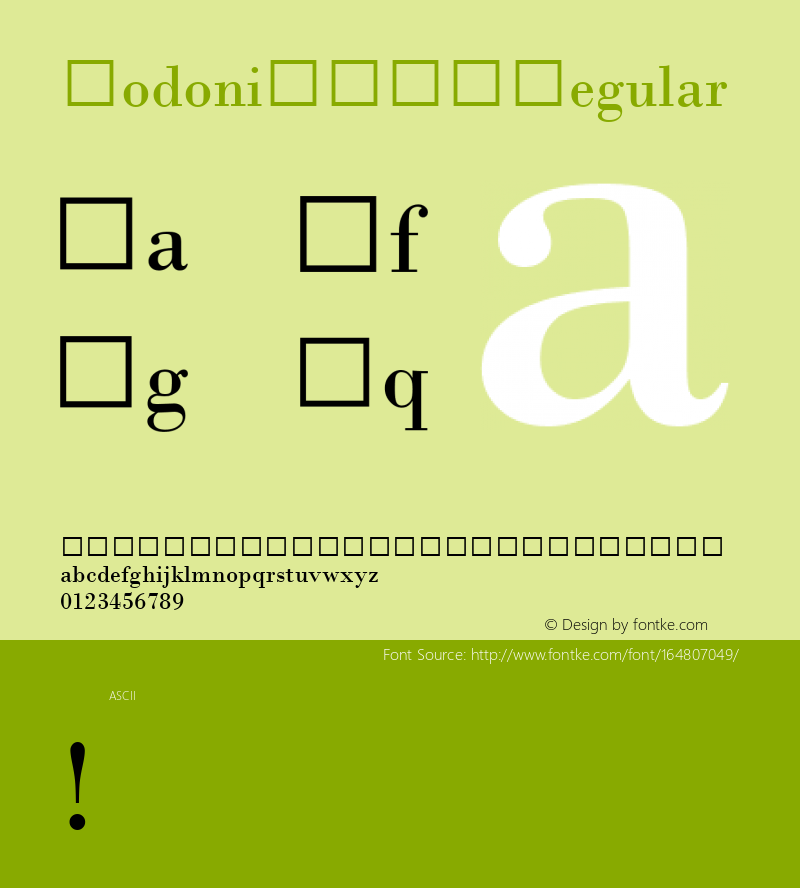 Bodoni MT Version 2.10 Font Sample