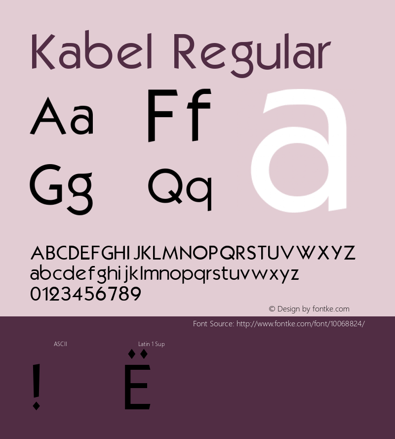 Kabel Regular 1.0 Fri Jun 18 08:53:09 1993 Font Sample