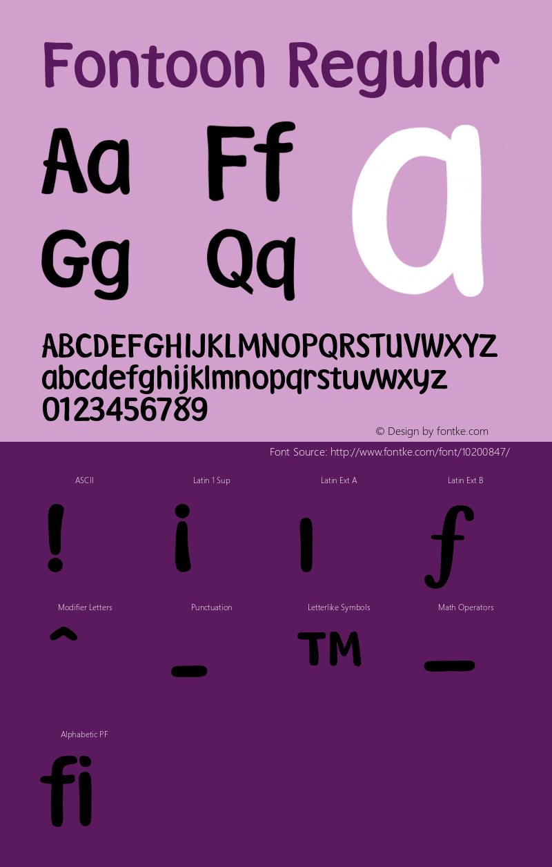 Fontoon Regular 003.001 Font Sample