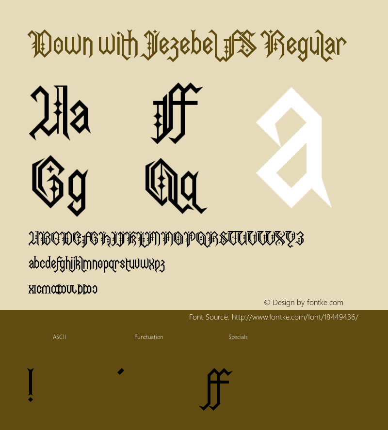 Down with Jezebel FS Regular Version 1.0 Font Sample