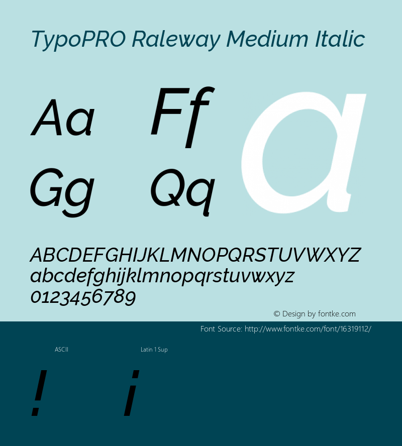 TypoPRO Raleway Medium Italic Version 3.000; ttfautohint (v0.96) -l 8 -r 28 -G 28 -x 14 -w 