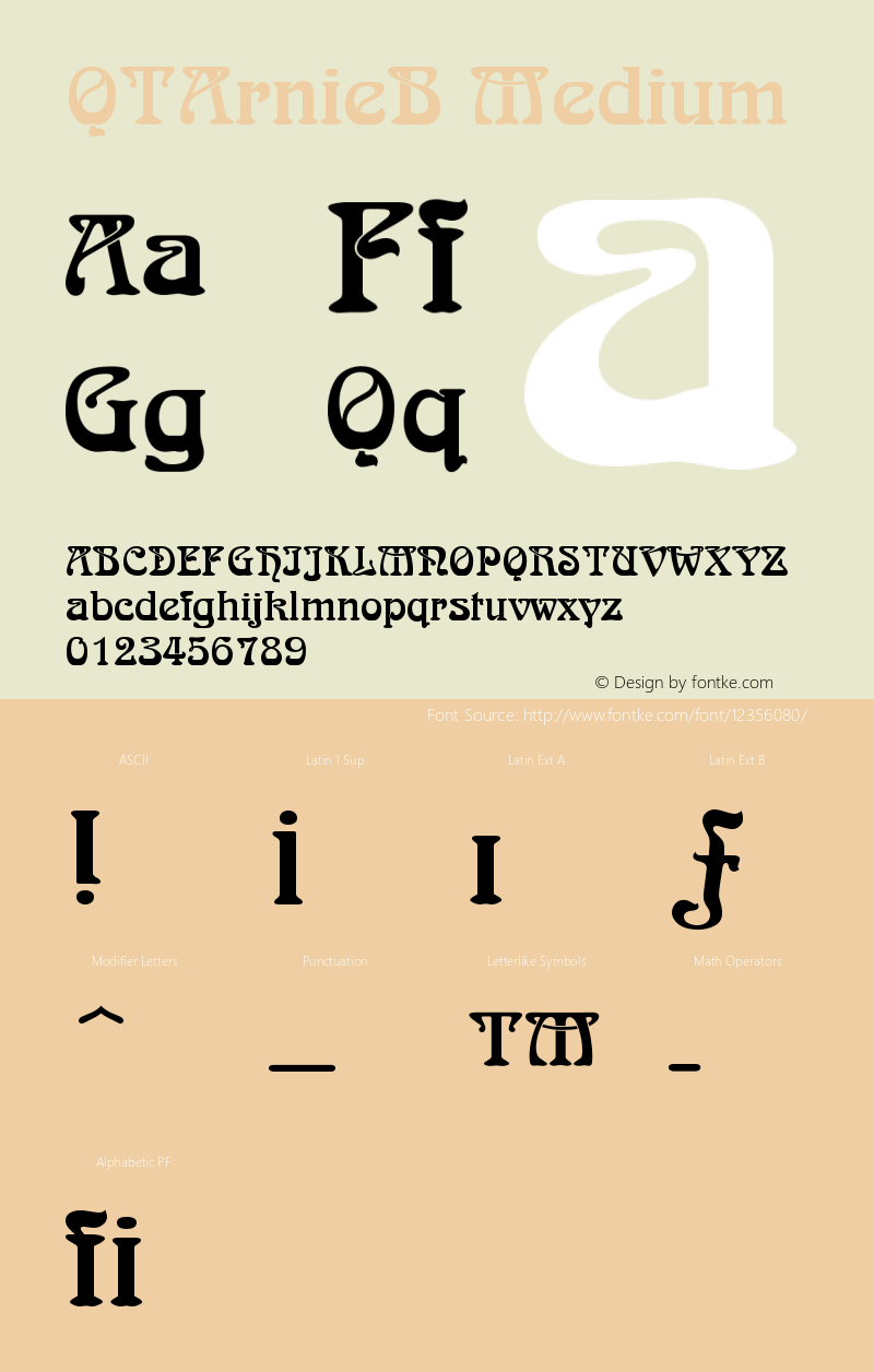 QTArnieB Medium Version 001.000 Font Sample