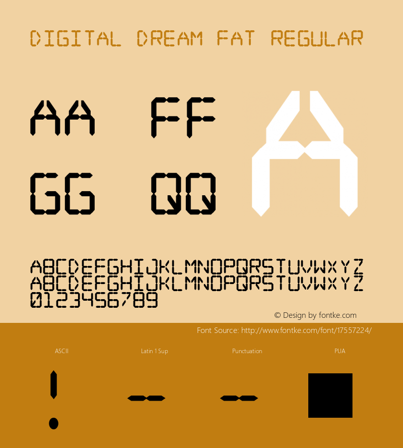 Digital dream Fat Regular 2 Font Sample