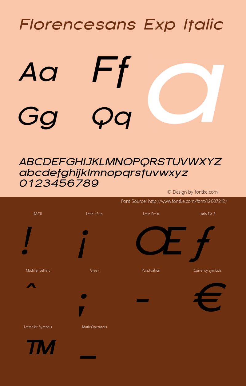 Florencesans Exp Italic 1.0 Font Sample