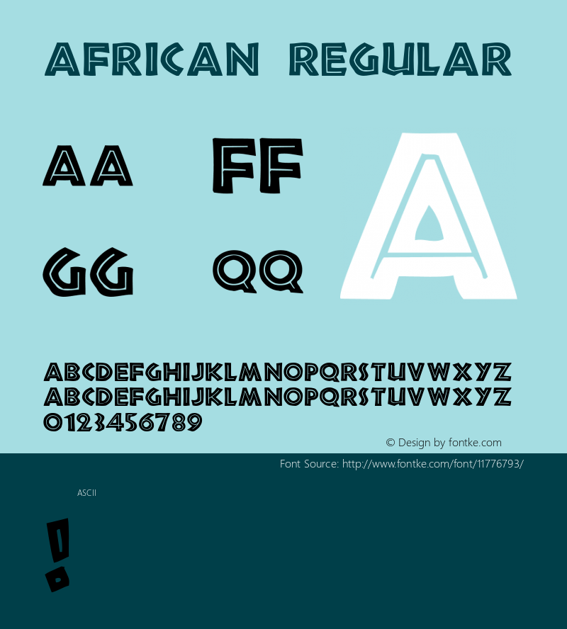 African Regular Version 1.0 Font Sample