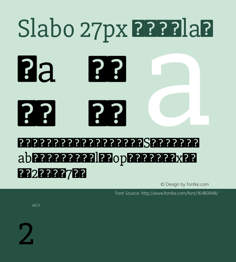 Slabo 27px Regular Version 1.02 Build 003a Font Sample