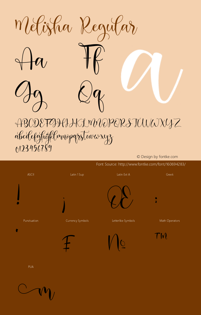 Melisha Version 1.00;March 16, 2021;FontCreator 12.0.0.2567 64-bit Font Sample