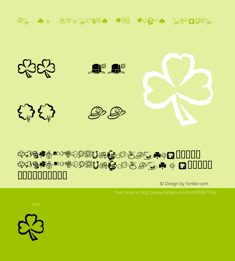 KR St Patricks Day Dings Regular Macromedia Fontographer 4.1 11/19/01 Font Sample