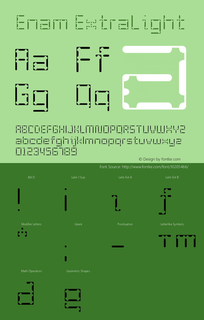 Enam ExtraLight Version 1.00 Font Sample