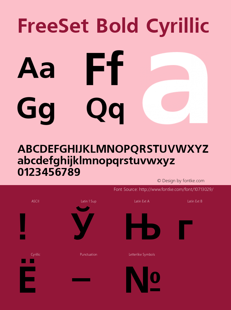 FreeSet Bold Cyrillic 001.000 Font Sample