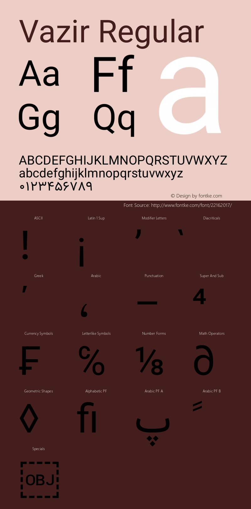 Vazir Version 11.0.0 Font Sample