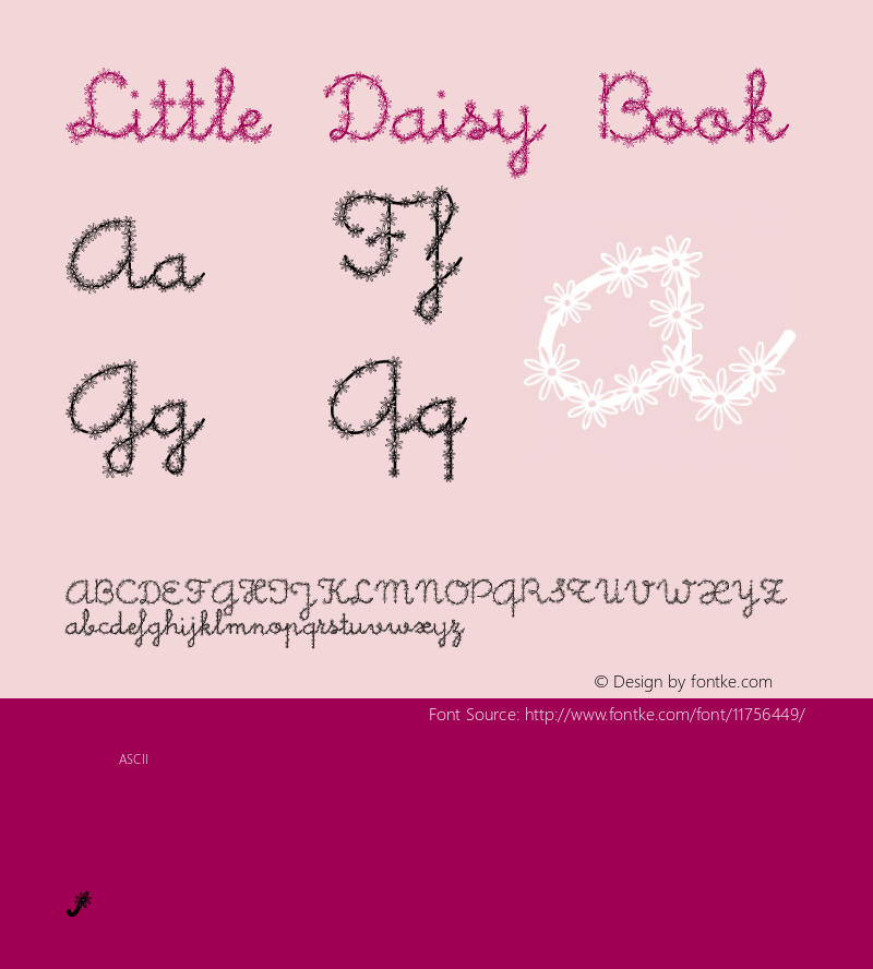 Little Daisy Book Version 1.0; 2001; initial r Font Sample