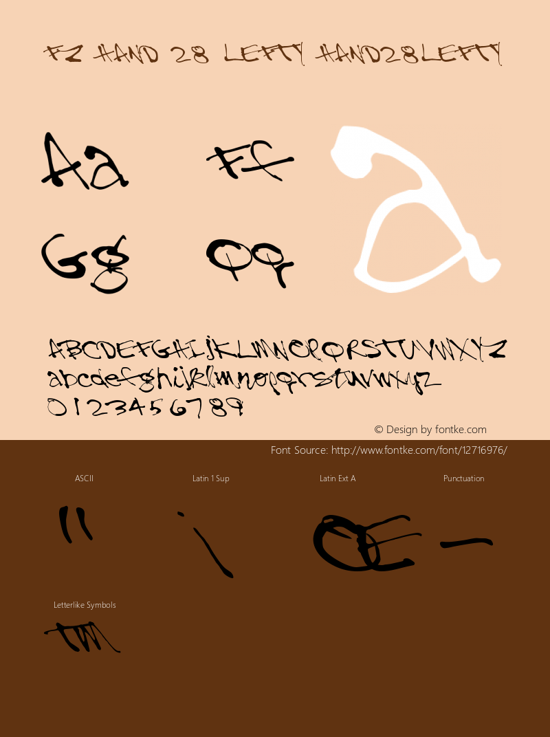 FZ HAND 28 LEFTY HAND28LEFTY Version 1.000 Font Sample