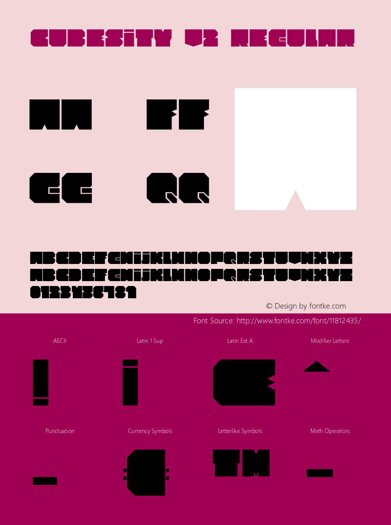 Cubesity v2 Regular Version 002.000 Font Sample