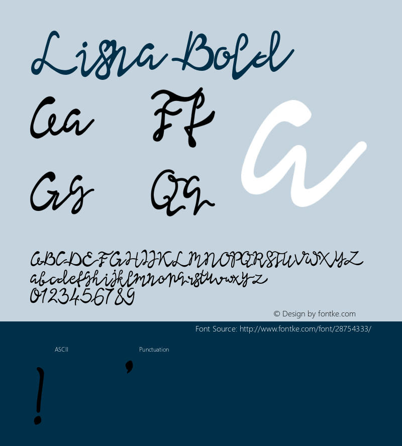 Lisna Bold Version 2.0 Font Sample