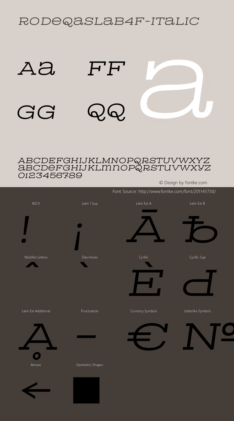 ☞Rodeqa Slab 4F Italic 1.0; ttfautohint (v1.5);com.myfonts.easy.4thfebruary.rodeqa-slab-4f.italic.wfkit2.version.3Aye图片样张