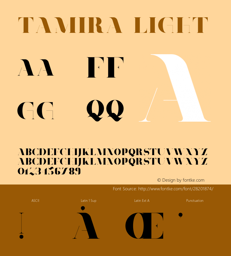 Tamira-Light Version 1.002;Fontself Maker 3.0.0-3;YWFTv17 Font Sample