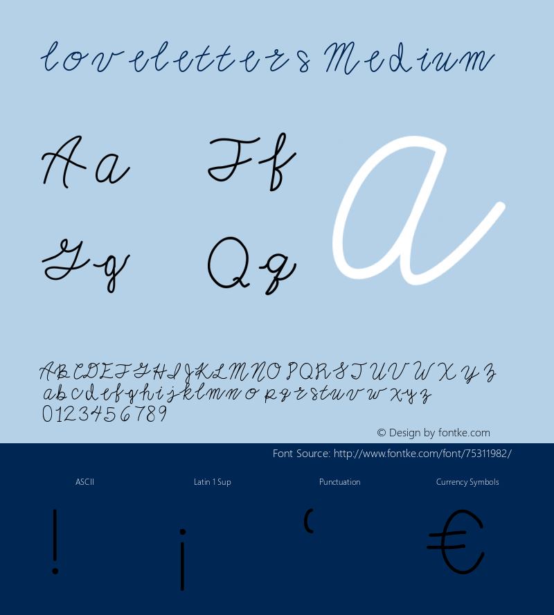 loveletters Version 001.000 Font Sample