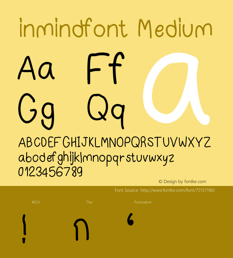 inmindfont Version 001.000 Font Sample