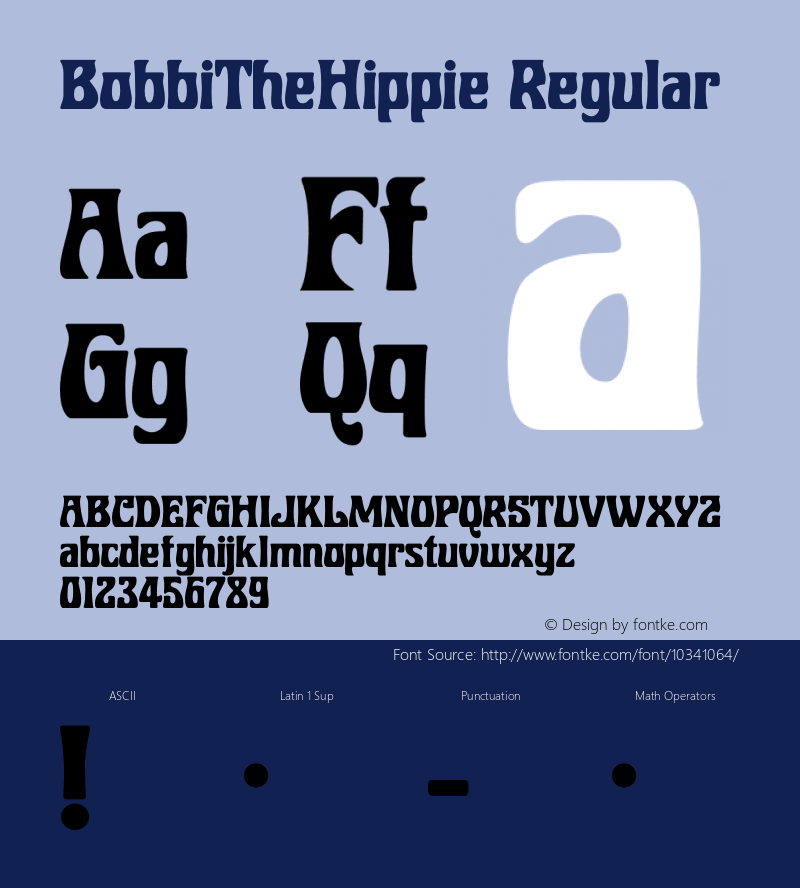 BobbiTheHippie Regular OTF 1.000;PS 001.001;Core 1.0.29 Font Sample