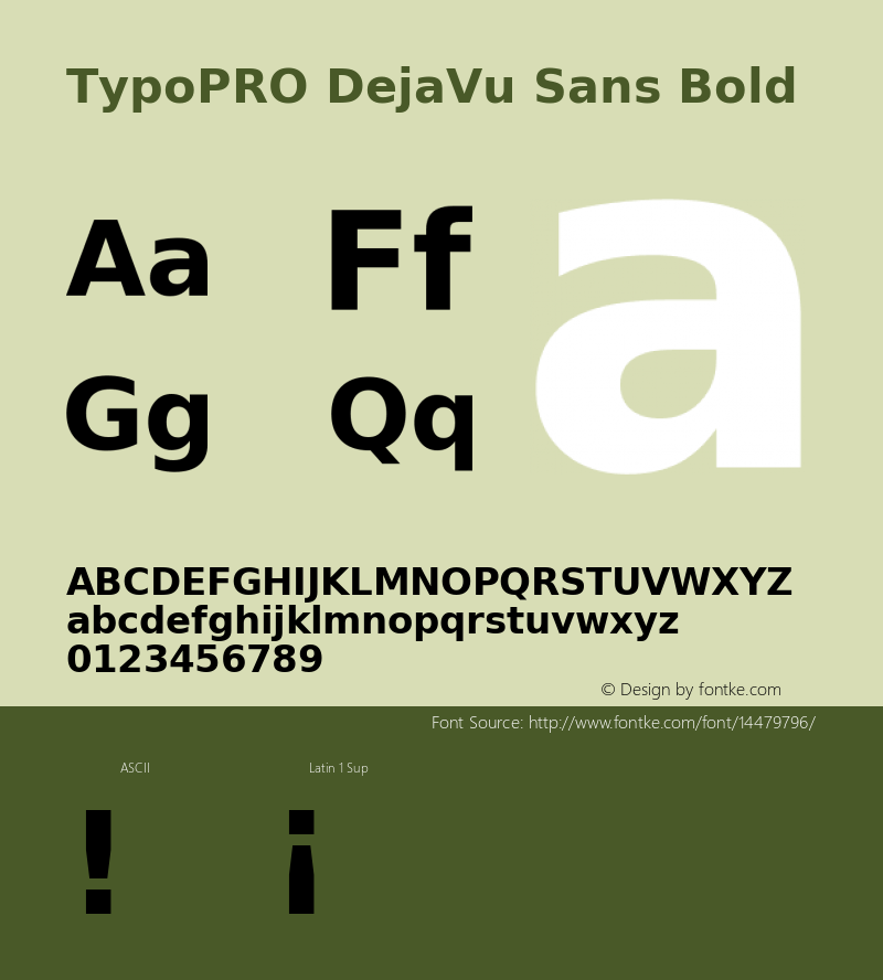 TypoPRO DejaVu Sans Bold Version 2.34 Font Sample