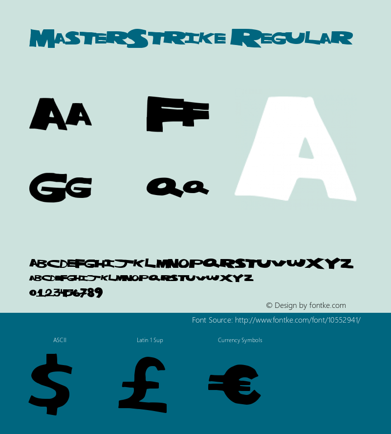 MasterStrike Regular Version 1.00 April 17, 2014, initial release Font Sample