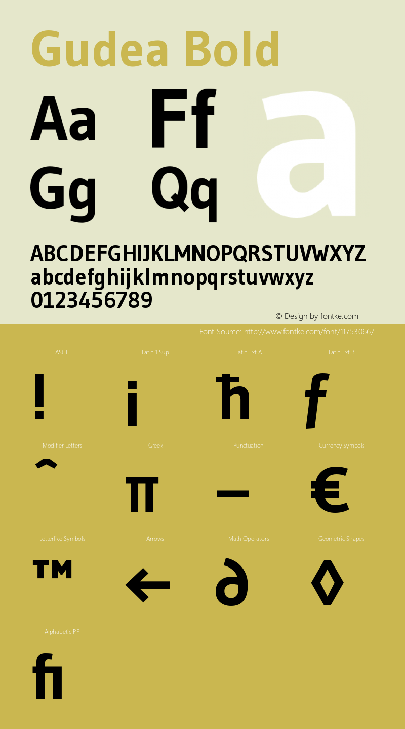 Gudea Bold Version 1.002 Font Sample