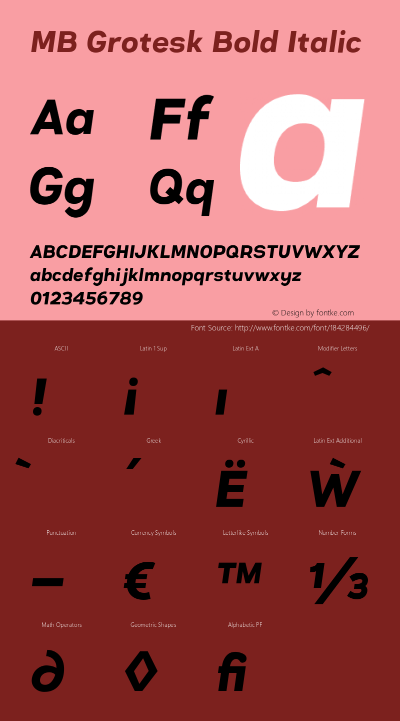 MBGrotesk-BoldItalic Version 1.0 | wf-rip DC20180620图片样张