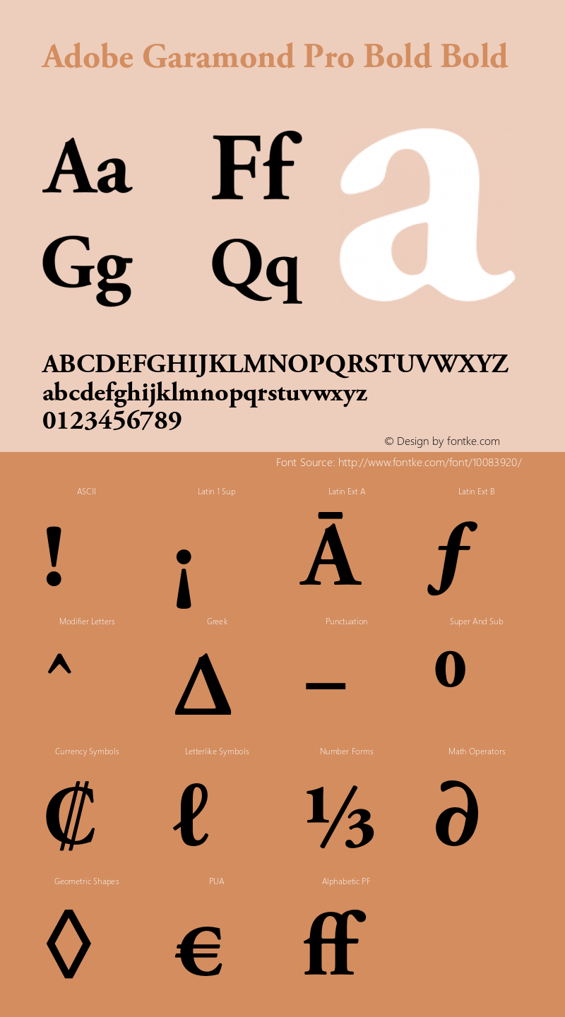 Adobe Garamond Pro Bold Bold OTF 1.005;PS 001.000;Core 1.0.23;hotunix 1.28 Font Sample