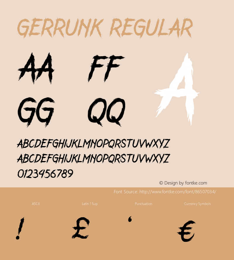 GERRUNK Version 1.00;October 11, 2020;FontCreator 12.0.0.2546 64-bit Font Sample